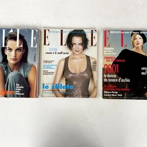 Grouping of Three Vintage Elle Magazines from 1997, 1998, & 2001